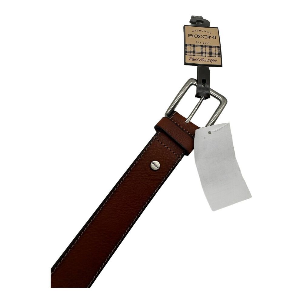 Nashville Boconi Men's Dress Belt‎ Leather Tan Brown Size 44 NWT
